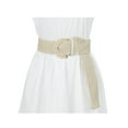 thumbnail image 4 of INSPIRE CHIC Women's Plus Size Wide Woven Waist Belts Braided Belts for Dress Chunky Buckle Cream White 114cm, 4 of 4
