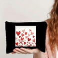 thumbnail image 4 of Pratyus Pink Love Canvas Tote Bag Cosmetic Bag with Hearts Love Art Design for Women - Travel Essentials and Accessories, Gift for Friends Black, 4 of 6
