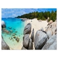 thumbnail image 2 of Turquoise Ocean Water with Rocks - Modern Seascape Canvas Artwork, 2 of 3