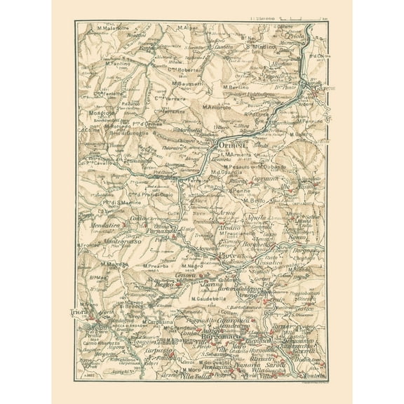 Historic Map - Italy Coast Ligurian Sea - Bertarelli 1914 - 23 x 30.87 - Vintage Wall Art