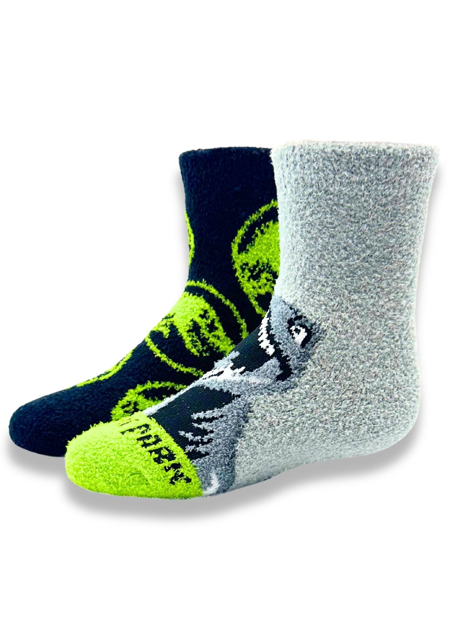 Jurassic World Boys Cozy Socks, 2-Pack, Sizes S/M-M/L