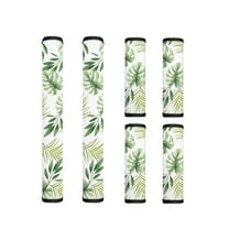 ZIATUBLES 6 PCS Refrigerator Door Handle Covers Kitchen Appliances Gloves Fridge Dishwasher Oven Protective Decor Keep Off Oil Fingerprints Food Stains Drips, Monstera Green Leaf White