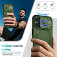 thumbnail image 6 of Dteck for Motorola Moto G Stylus 5G 2025 Case with Screen Protector, Fits MagSafe, with Slide Camera Lens Cover Protection Shockproof Rugged Kickstand Phone Cover,Green, 6 of 9
