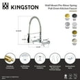 thumbnail image 4 of Kingston Brass GS1241ZX Millennium Double-Handle 2-Hole Wall-Mount Pre-Rinse Bridge Kitchen Faucet in Polished Chrome, 4 of 5