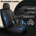 thumbnail image 4 of LINGVIDO Premium Leather Car Seat Cover Universal Fit for SUV & Sedan, Full Set Breathable Durable Seat Cushion,Black Red,5 Seats, 4 of 8