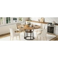 thumbnail image 7 of 47.2" Round Dining Table for 4-6, Farmhouse Kitchen Table with Storage Shelf, Modern Wood and Metal Circle Table for Dining Room, Natural, 7 of 7