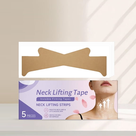 Neck Lifting Tape - 5pcs Invisible Firming Strips With Beeswax Waterproof And -Friendly For Neck Wrinkles And Sagging
