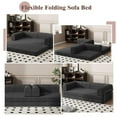 thumbnail image 4 of Convertible Sofa Couch Sleeper Sofa Bed w/Corduroy Fabric, 78.5'' Foldable Upholstered Compressed Floor Couch for Living Room, Apartment No Assembly Required (Black), 4 of 7