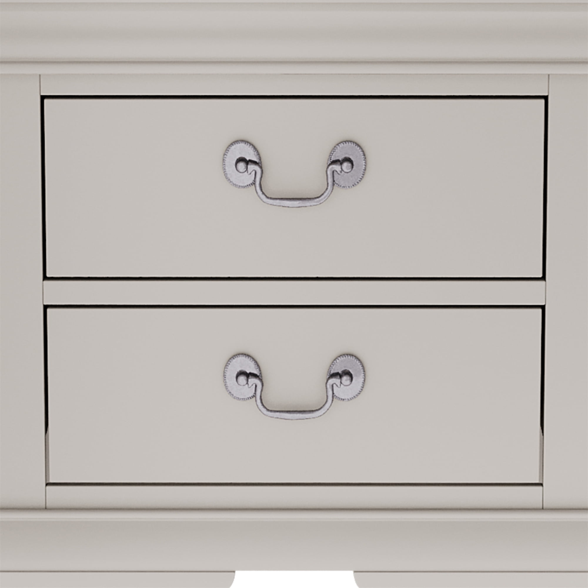 Traditional 2-Drawer White Nightstand with Storage