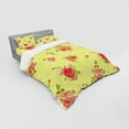 thumbnail image 3 of Ambesonne Rose Bedding Set 3 Pcs, Old Fashioned Feminine, Twin, Yellow Coral Green, 3 of 3