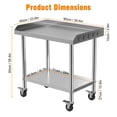 thumbnail image 5 of Lorelo 30x24 Inch 2-Tiers Stainless Steel Stand, Stainless Steel Equipment Grill Stand Table, Stainless Steel Table with 3-Sided Baffle & Detachable Wheels, for Hotel, Home, Commercial Restaurant, 5 of 6