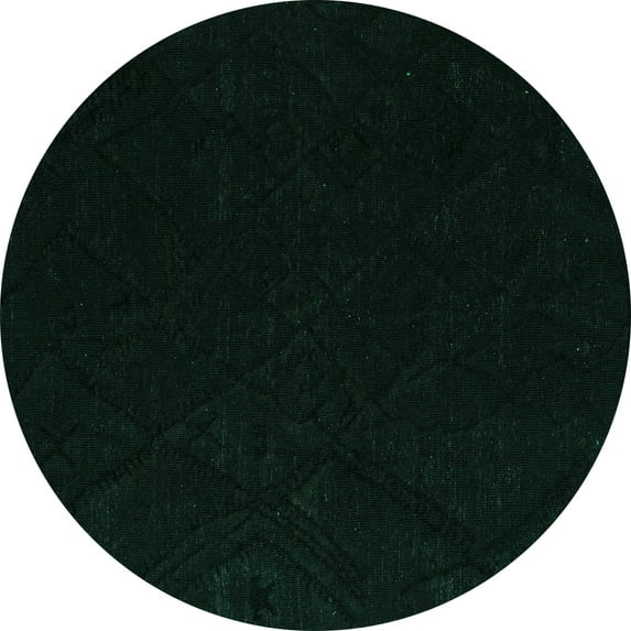 Ahgly Company Indoor Round Abstract Turquoise Blue Modern Area Rugs, 4' Round