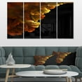 thumbnail image 1 of Abstract Yellow Flower on Black - Extra Large Floral Wall Art, 1 of 4