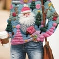 thumbnail image 4 of Suéter de cuello redondo informal holgado con estampado de elementos de color creativo para otoño e invierno, 4 of 6