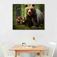 thumbnail image 2 of JRXY Brown Bear Poster Canvas Pictures Wall Art Decor Prints Printing For Living room/Home/Office  16x12in, 2 of 6