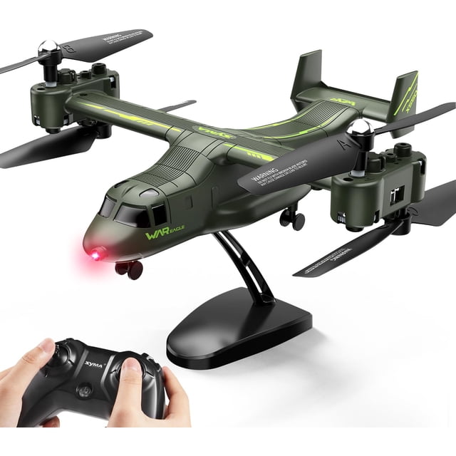 Helicóptero RC SYMA X550 militar de 4 canales con LED de alta/baja velocidad