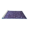 thumbnail image 2 of Ahgly Company Machine Washable Indoor Round Abstract Blue Modern Area Rugs, 3' Round, 2 of 4