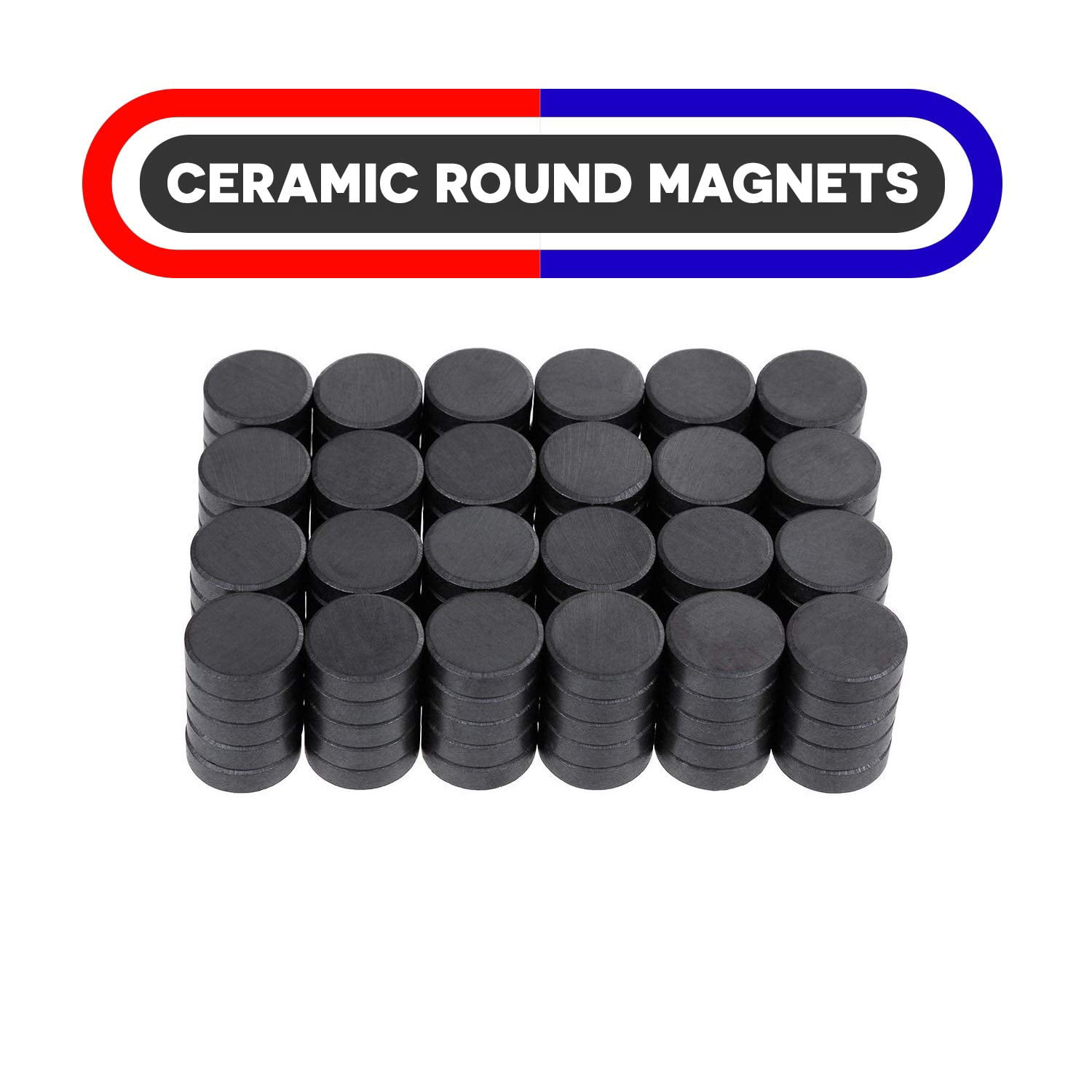 for Science Projects and Crafts... 100 Round Discs .7” x .2” Ceramic Magnets 