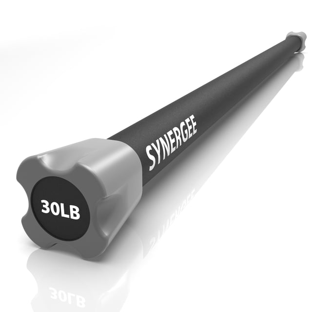 Synergee Workout Bar Weight Bar - 30lb Weights Padded Weighted Bars – Body Toning Exercise Bar, Strength & Condition