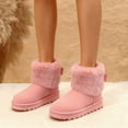 thumbnail image 3 of GJPBGK Women Winter Warm Snow Boots Faux Fur Lined Suede Pull-On Platform Ankle Boots Cozy Outdoor Casual Footwear, 3 of 9