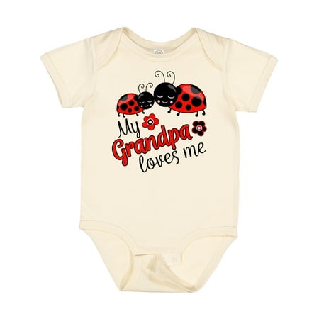 

Inktastic My Grandpa Loves Me with Cute Ladybugs Boys or Girls Baby Bodysuit