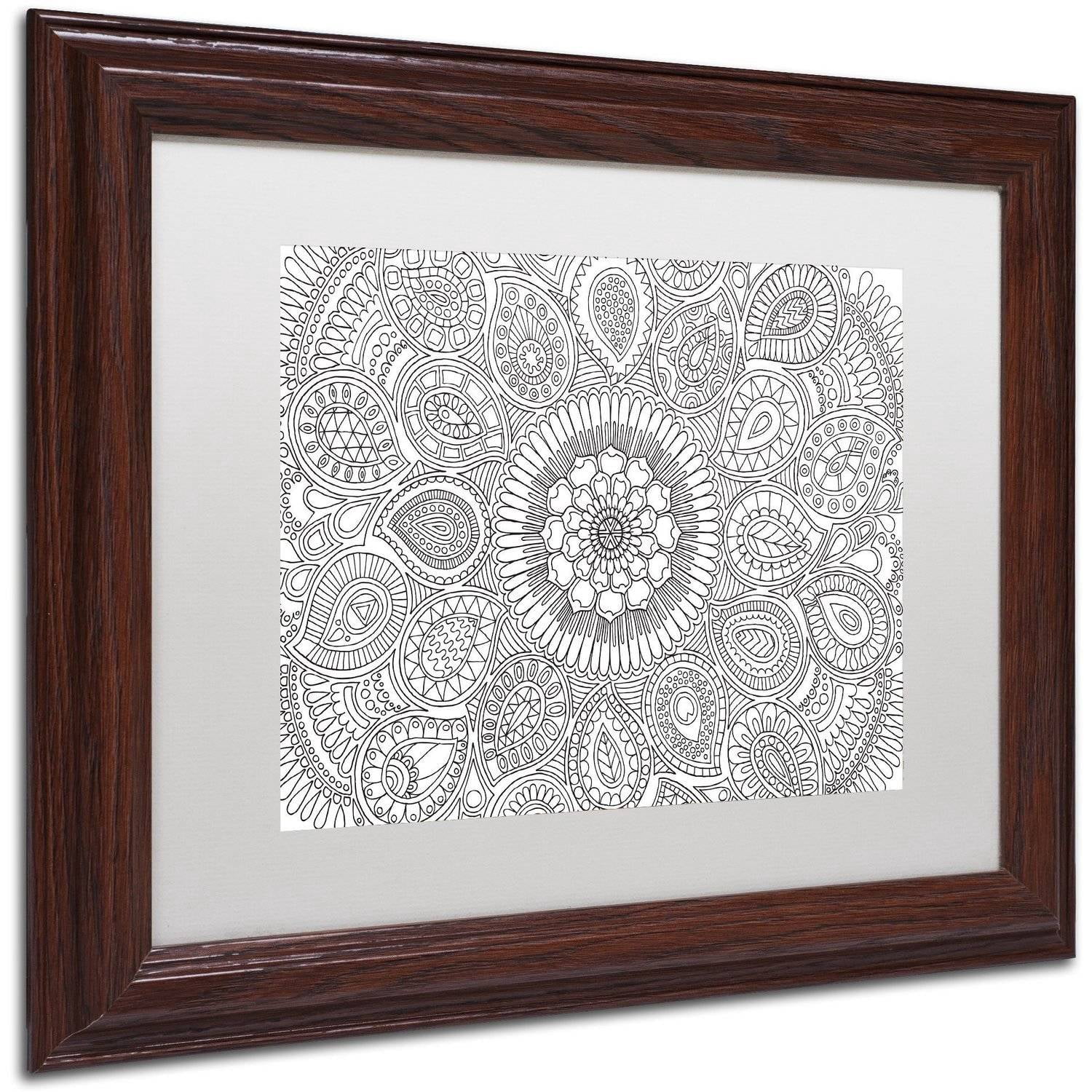 Trademark Fine Art "Paisley Mandala" Canvas Art by Hello Angel, White Matte, Wood Frame