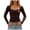 Coffee, variant on GEWSEY Women Lace Trim Crop Tops Y2K Square Neck Long Flare Sleeve Slim T Shirts Fairy Grunge Basic Top Blouses (Black, L)