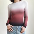 thumbnail image 5 of Camisetas Mia Muse para mujer, otoño, corte sencillo, entalladas, manga larga, cuello redondo, moda., 5 of 5