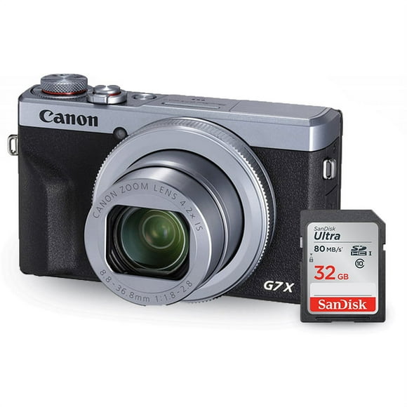 Canon PowerShot G7 X Mark III Digital Camera (Silver) with Sandisk Ultra 32GB