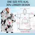 thumbnail image 4 of Oversized Wearable Blanket Hoodie,Pug and Love Heart Sherpa Blanket Hoodie with Super Pockets,Super Warm Fuzzy Pullover for Women & Men, 4 of 6