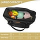 thumbnail image 3 of EASYA Bolsa de almuerzo grande con aislamiento para el trabajo, lonchera térmica de nailon para mujer, bolsa de mano a prueba de fugas con bolsillo de almacenamiento (negro), 3 of 5