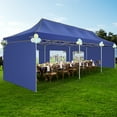 thumbnail image 5 of COBIZI 10x30 Heavy Duty Pop up Canopy Tent with 5 Waterproof Walls, UPF 50+ Protection, Roller Bag, Adjustable Heights, and 4 Sand Bags,Dark Blue (Enhanced Hexagonal Frame), 5 of 10