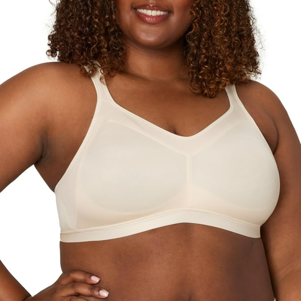 Bra Playtex, 18 horas, inalámbrico, cobertura total, color beige claro, 44D