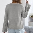 thumbnail image 4 of Womens Hollow out Cardigans Knitted V Neck Long Sleeve Tie Front Trendy Sweater Lightweight Cardigan Tops (L, Gray), 4 of 8