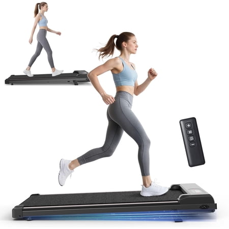 Walking Pad with Incline, Under Desk Treadmill for Home Office with Ultra Quiet <40dB, 2.5 HP Portable Walking Jogging Running Machine with LED Display and Remote Control, 320+LB Capacity