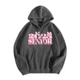 thumbnail image 2 of Sudadera con capucha informal de cuello redondo y bolsillo para mujer, temporada senior 2025, sudaderas con capucha para mujer, sudadera con capucha con gráfico de banda para mujer, 2 of 5
