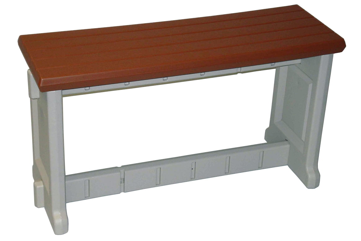NEW Leisure Accents 36" Long Outdoor Indoor Deck Patio Resin Bench Redwood/Beige - Walmart.com