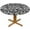 Damask Jacquard, variant on Damask Jacquard Round Table Cloth Grey Black Graphic Modern Floral Elastic Edged Table Cover Fade And Stain Resistant Table Cloths Easy To Clean Fits Tables 40-44" Diameter