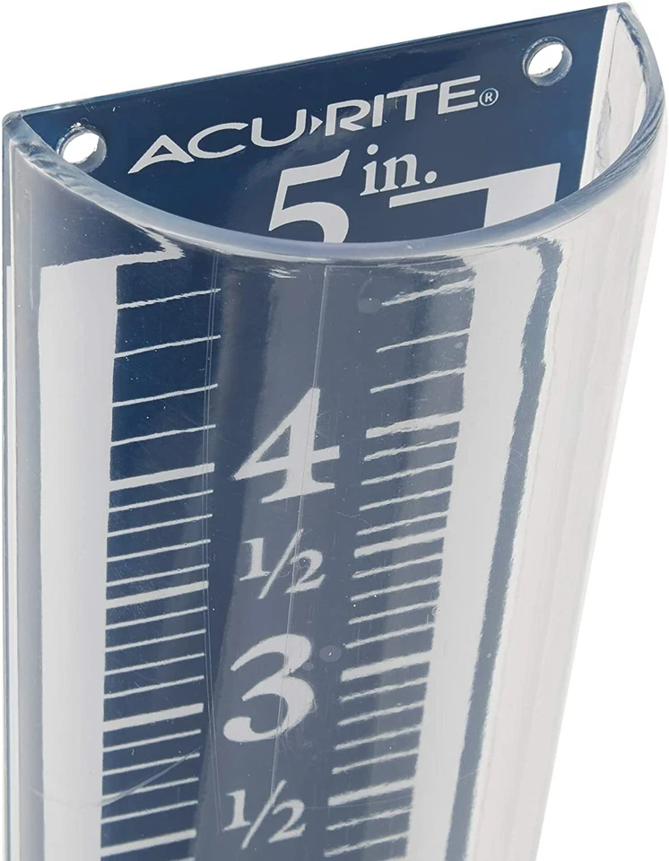 PURELY- Easy-Read Magnifying Rain Gauge Garden &Amp Outdoor 5-Inch Capacity , Blue