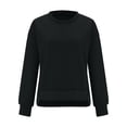 thumbnail image 4 of WEAIXIMIUNG T-Shirts Personnalisés pour Femmes Chandail en Molleton Court Col Rond Manches Longues Hauts d'Automne Tendance Décontracté Ourlet Irrégulier, 4 of 5