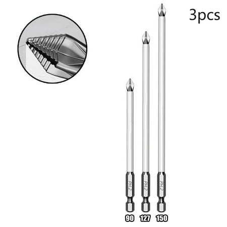 

3Pcs 90-150Mm Magnetic Non-Slip Batch Head Ph2 Cross Screwdriver Set Hex Shank