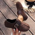 thumbnail image 4 of Zapatos Casuales de las Mujeres Tejido Cuero Mezcla Mule Pisos, Zapatos Planos de las Mujeres Hebilla Ajustable Primavera, 4 of 9