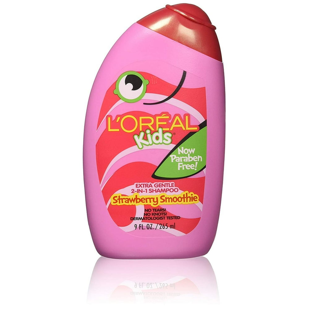 L'Oreal Kids 2in1 Shampoo for Extra Softness, Strawberry Smoothie 9 OZ (2PK)