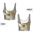 thumbnail image 6 of Sports Bras for Women Workout Tank Tops, Elegant Ivory Flower Running Vest with Removable Cups, 6 of 7