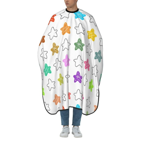ZICANCN Hair Cutting Cape for Adults, Colorful Fabric Doodles Cape Salon Barber Cape for Hair Stylist Shampoo Capes Waterproof 55x66 IN