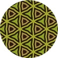 thumbnail image 1 of Ahgly Company Indoor Round Patterned Black Bean Brown Area Rugs, 5' Round, 1 of 6