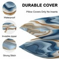 thumbnail image 4 of Waterproof Throw Pillow Covers Set of 2, 18x18 Inch Blue Beige Moire Decorative Pillowcases Outdoor Pillow Slip Cushion Covers Set for Couch Tent Modern Abstract Art, 4 of 7