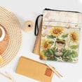 thumbnail image 4 of HELLHERO Gift Bag Book Sleeve with Washable Waterproof Polyester Fabric for Teachers Notebook Carrying Book Case Handle 8.66 x 11.42 Sunflower Frog, 4 of 8