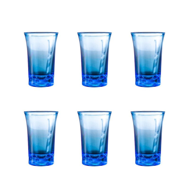 PWFE 6Pcs 35ML Unbreakable Plastic Drinking Glasses Assorted Colored