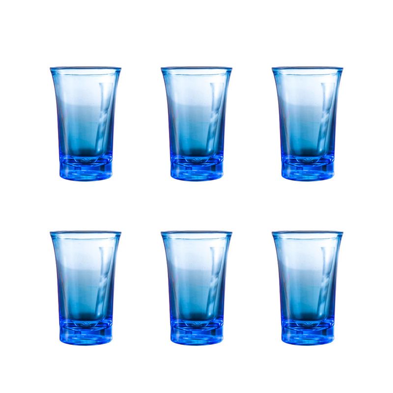 PWFE 6Pcs 35ML Unbreakable Plastic Drinking Glasses Assorted Colored